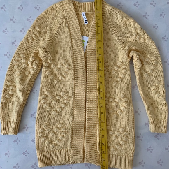 K-D Girls Yellow Knit Cardigan Sweater - Sz 5 NWT - Picture 3 of 7